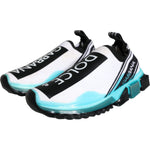 Dolce & Gabbana White Blue Slip On Sorrento Sneakers Shoes LA11351-36