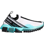 Dolce & Gabbana White Blue Slip On Sorrento Sneakers Shoes LA11351-36