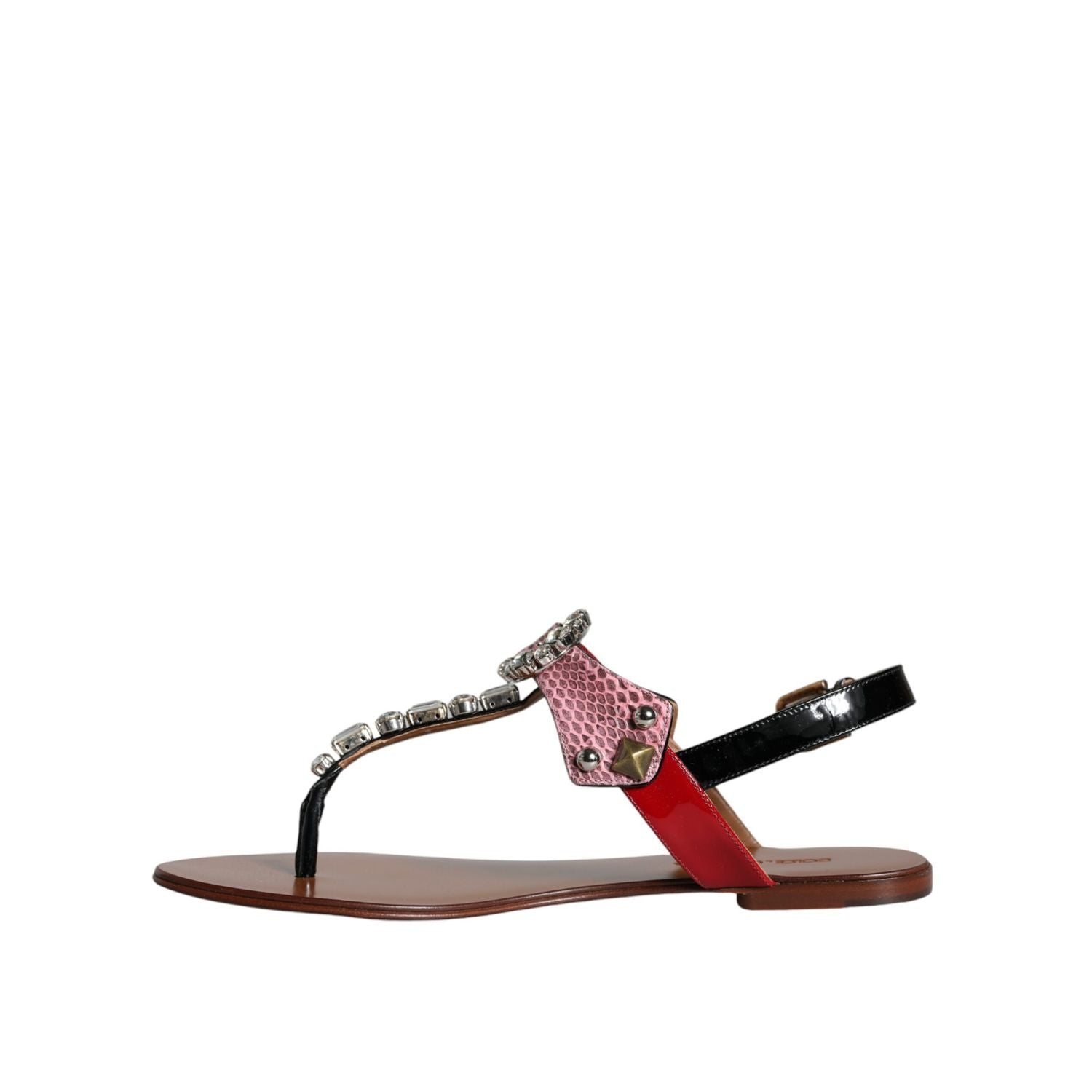 Dolce & Gabbana Multicolor Crystal Sandals Flip Flops Shoes