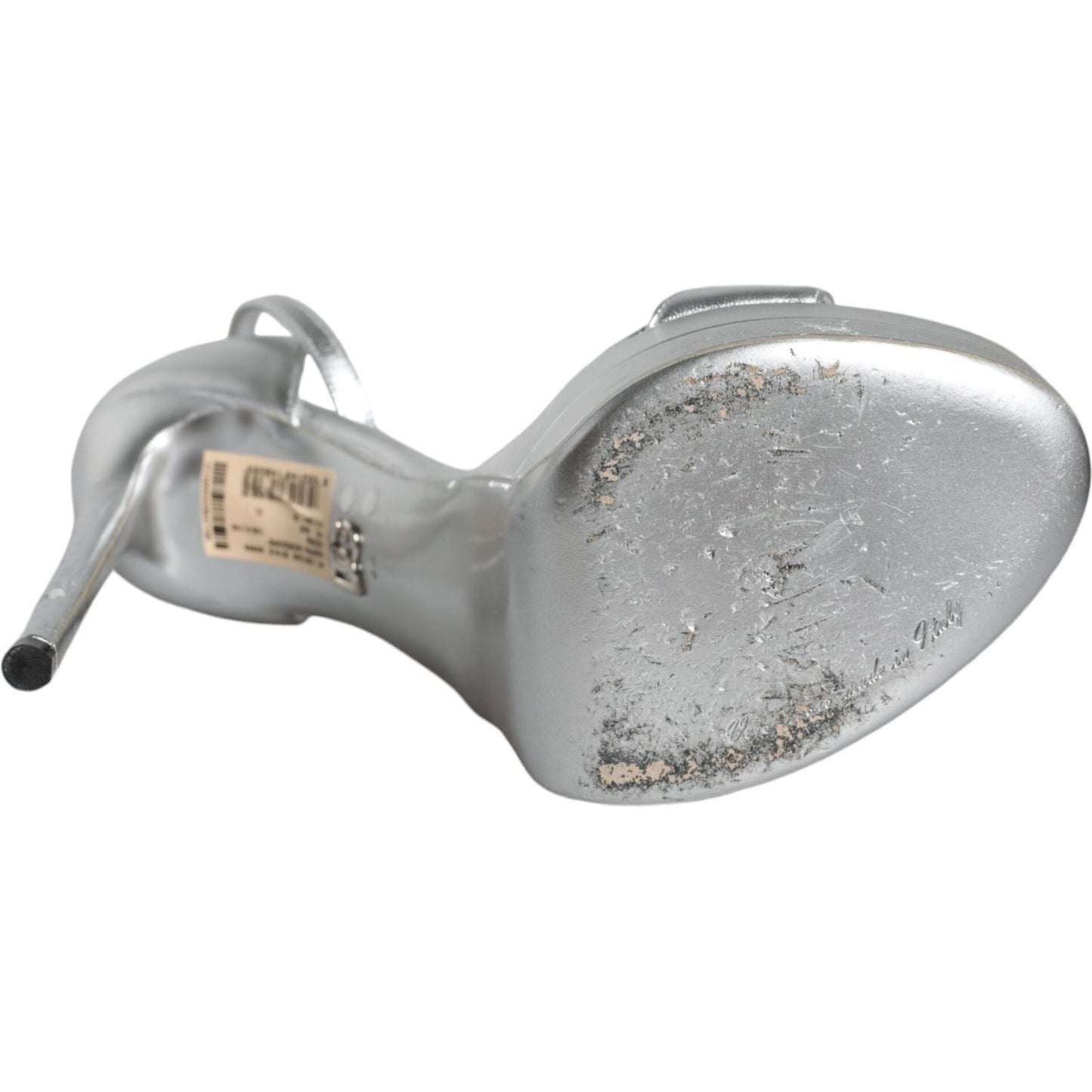 Dolce & Gabbana Silver KEIRA Heels Ankle Strap Sandals Shoes