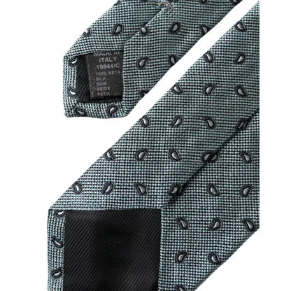Dolce & Gabbana Green 100% Silk Patterned Adjustable Men Tie