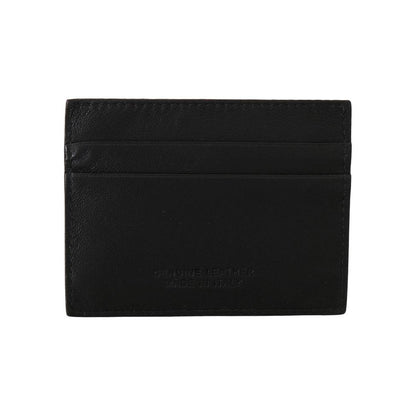 Billionaire Italian Couture Black Leather Cardholder Wallet Wallet