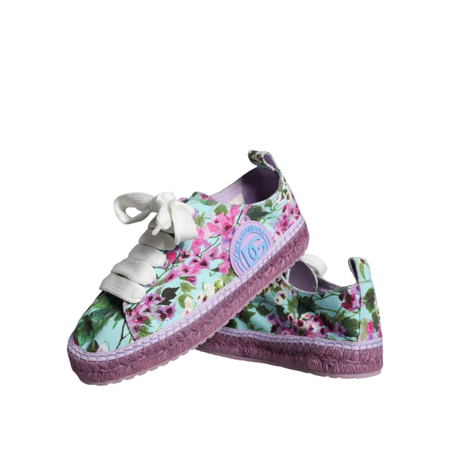 Dolce & Gabbana Multicolor Canvas Floral Espadrilles Sneakers Shoes