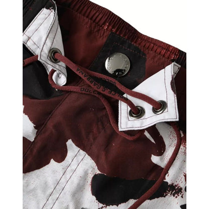 Dolce & Gabbana Multicolor Camouflage DG Logo Beachwear Shorts Swimwear