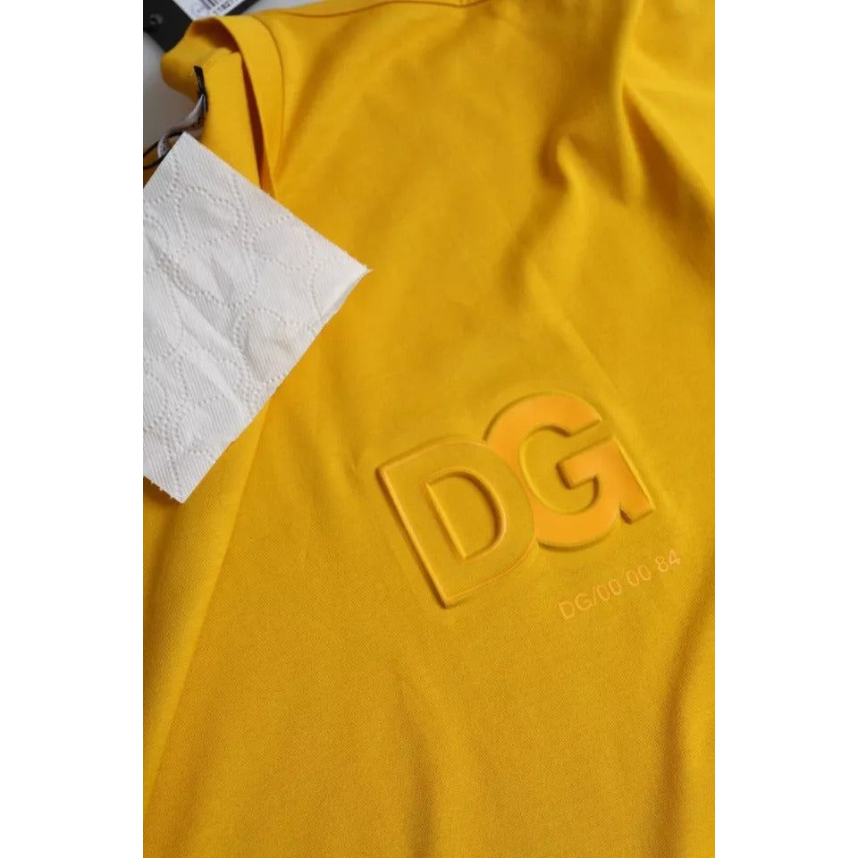 Dolce & Gabbana Dark Yellow Logo Cotton Round Neck T-shirt