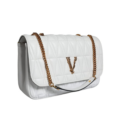 Versace White Mini Nappa Leather Crossbody Shoulder Bag