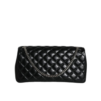 Versace Black Quilted Lambskin Leather Crossbody Shoulder Bag