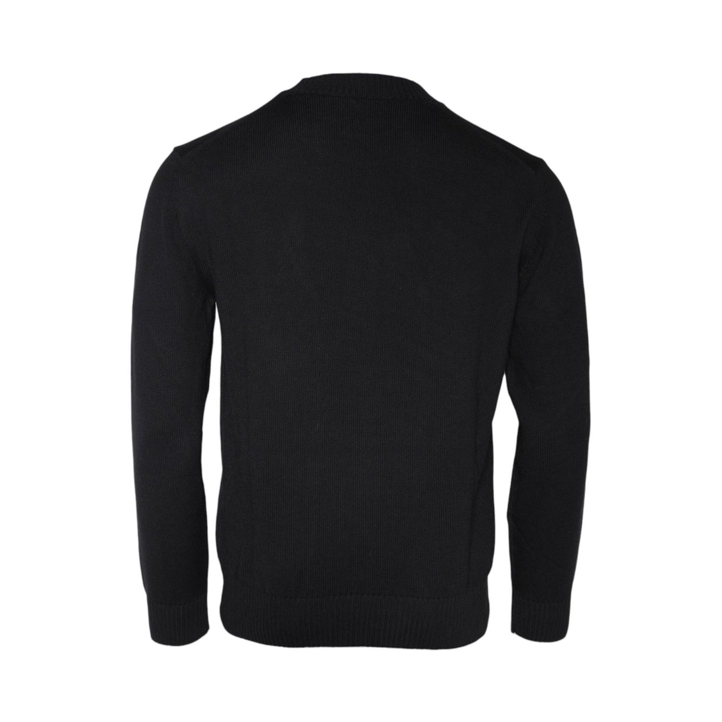 Versace Black Medusa Embroidery Crew Neck Pullover Sweater