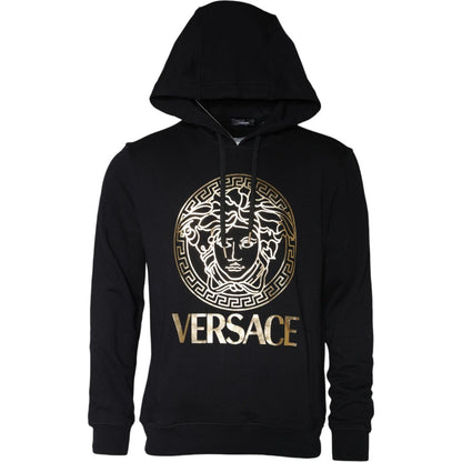 Versace Black Medusa Print Cotton HoodiePullover Sweatshirt Sweater