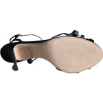 Dolce & Gabbana Black Suede Crystals KEIRA Sandals Shoes LA11654-40.5