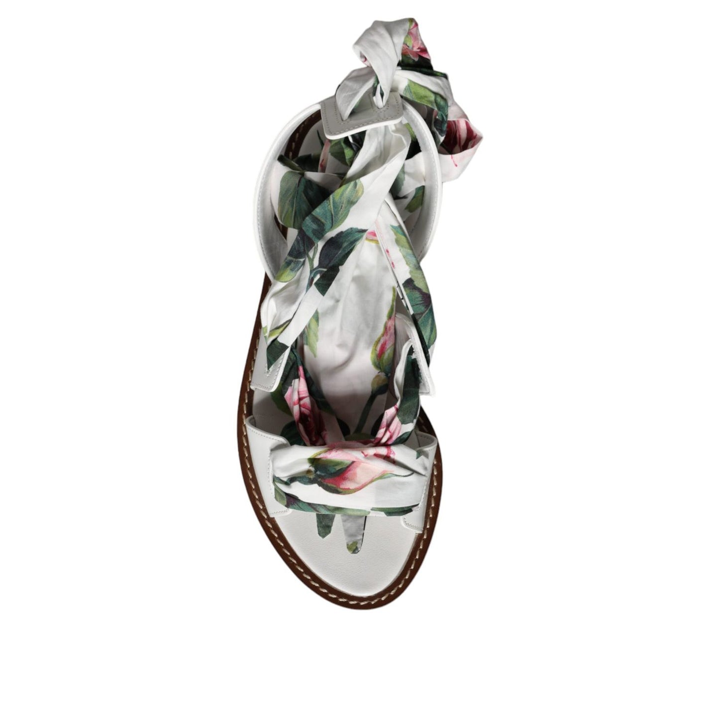 Dolce & Gabbana Multicolor Floral Print Ankle Wrap Sandals Shoes