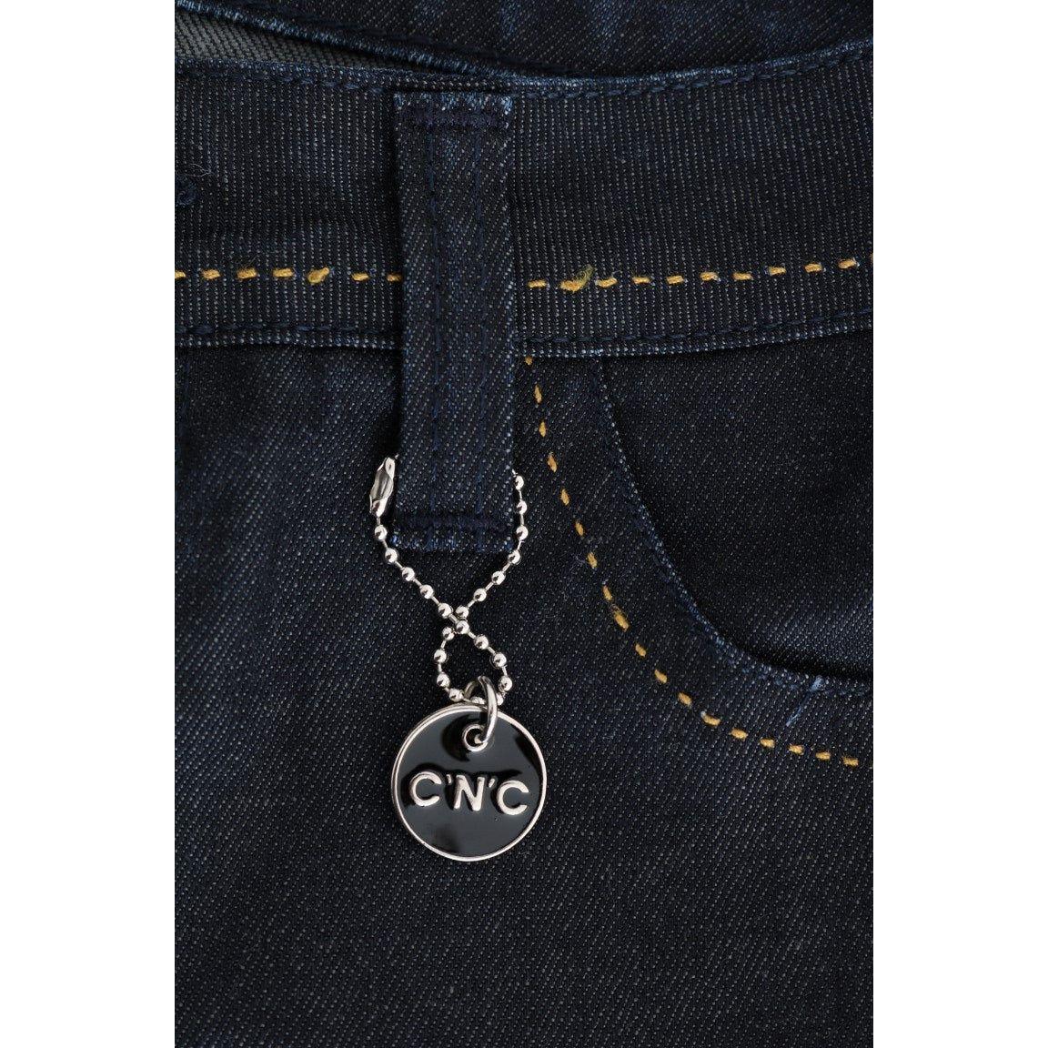 Costume National Blue Cotton Stretch Slim Fit Jeans