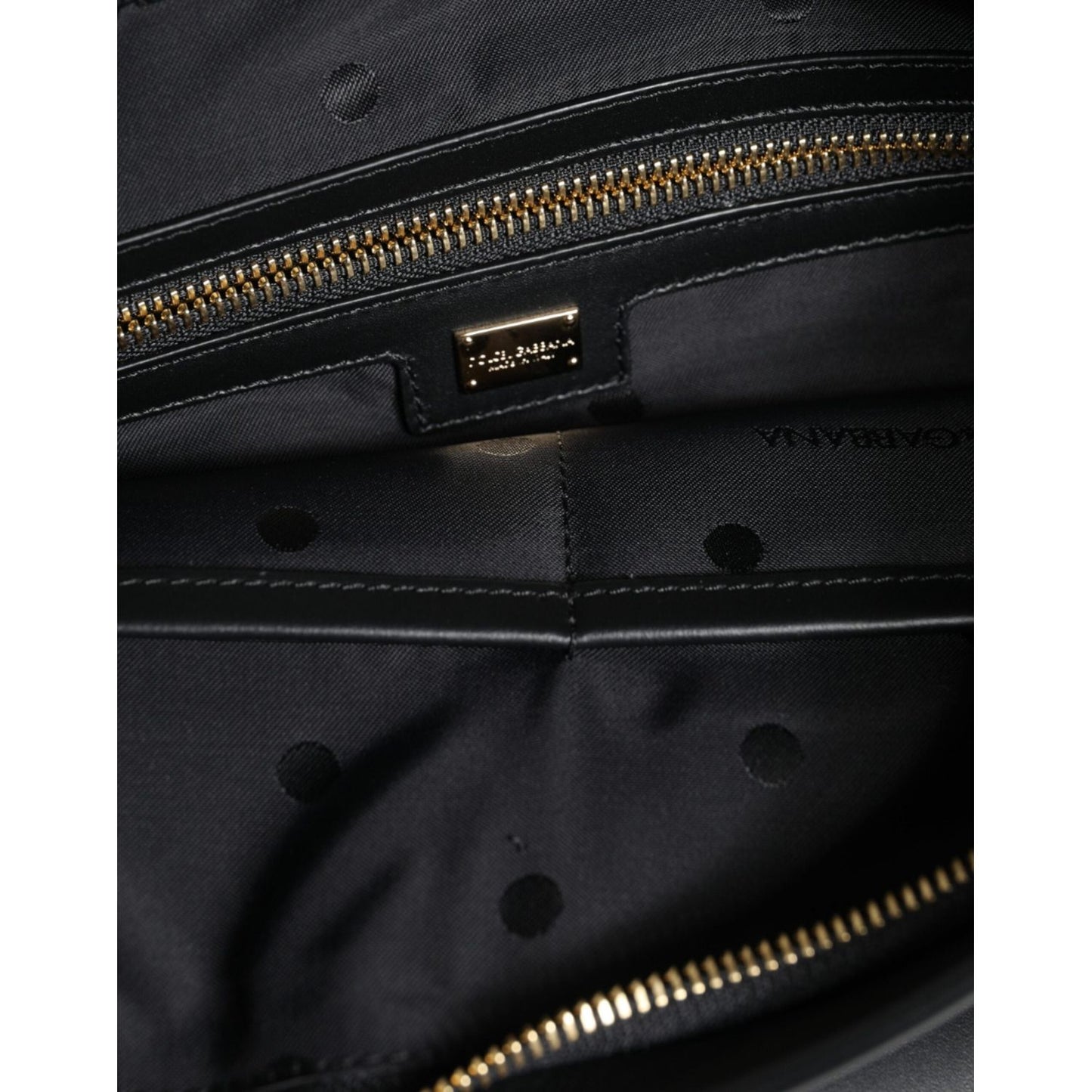 Dolce & Gabbana Black Calfskin Leather Mediterranean Pouch Bag