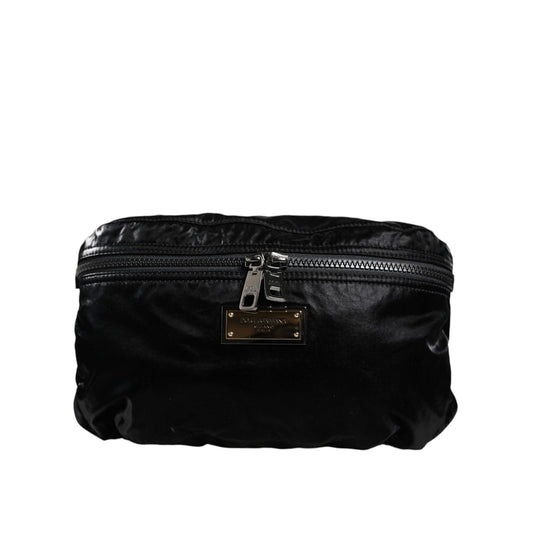 Dolce & Gabbana Black Nylon Fabric Belt Waist Fanny Pack Bag BAG4106