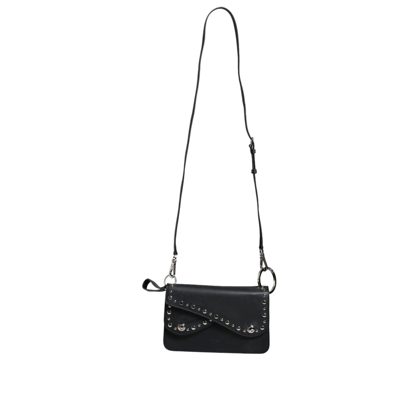 Dolce & Gabbana Black Small Leather Studded Shoulder Crossbody Bag