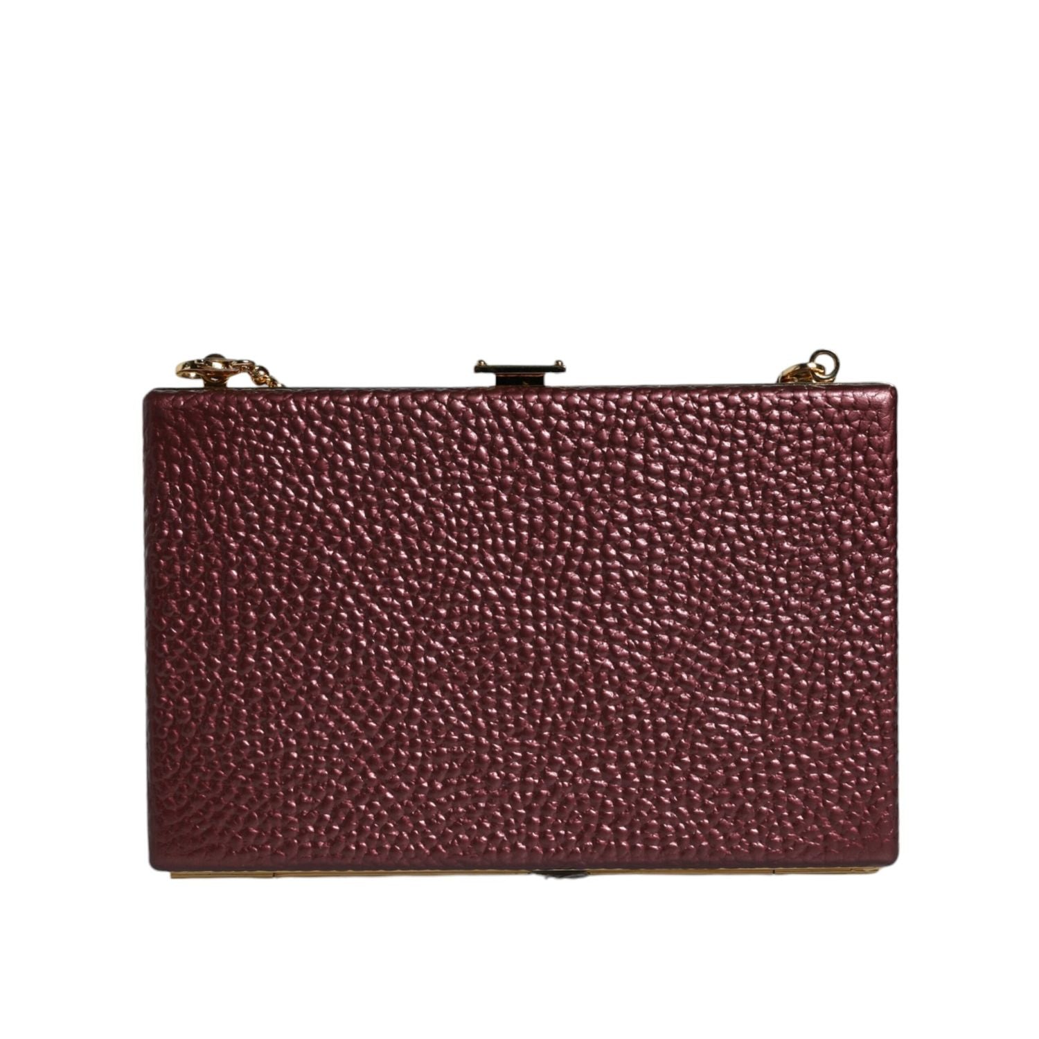 Dolce & Gabbana Maroon Leather Clutch Evening Crossbody Bag