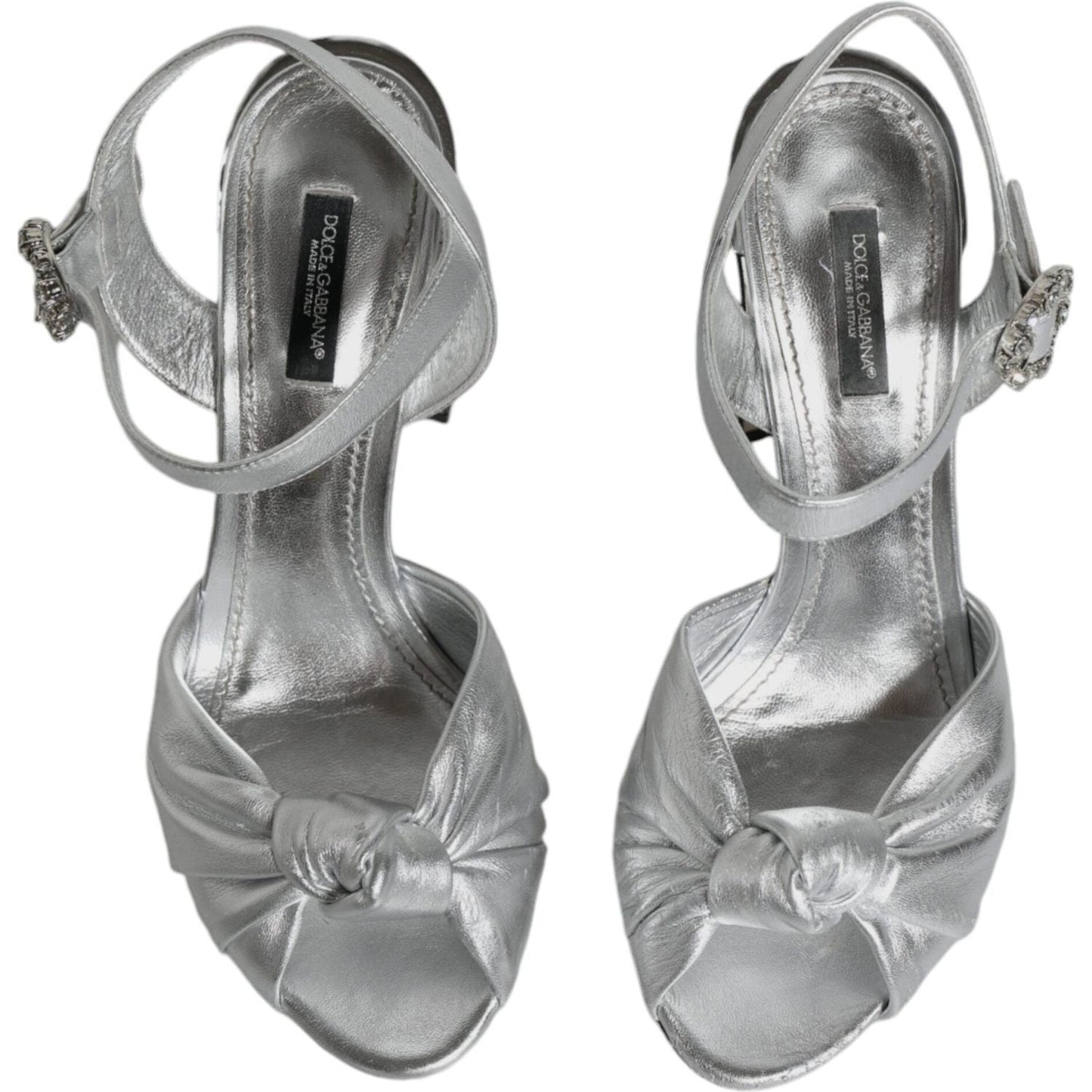 Dolce & Gabbana Silver Mirror Heels KEIRA Sandals Shoes LA11777-38.5