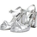 Dolce & Gabbana Silver Mirror Heels KEIRA Sandals Shoes LA11777-38.5