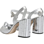 Dolce & Gabbana Silver Mirror Heels KEIRA Sandals Shoes LA11777-38.5