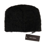 Dolce & Gabbana Black Xiangao Lamb Fur Beanie HAT21012-1