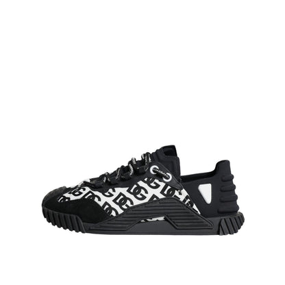 Dolce & Gabbana Black Logo Lace Up Low Top NS1 Sneakers Shoes