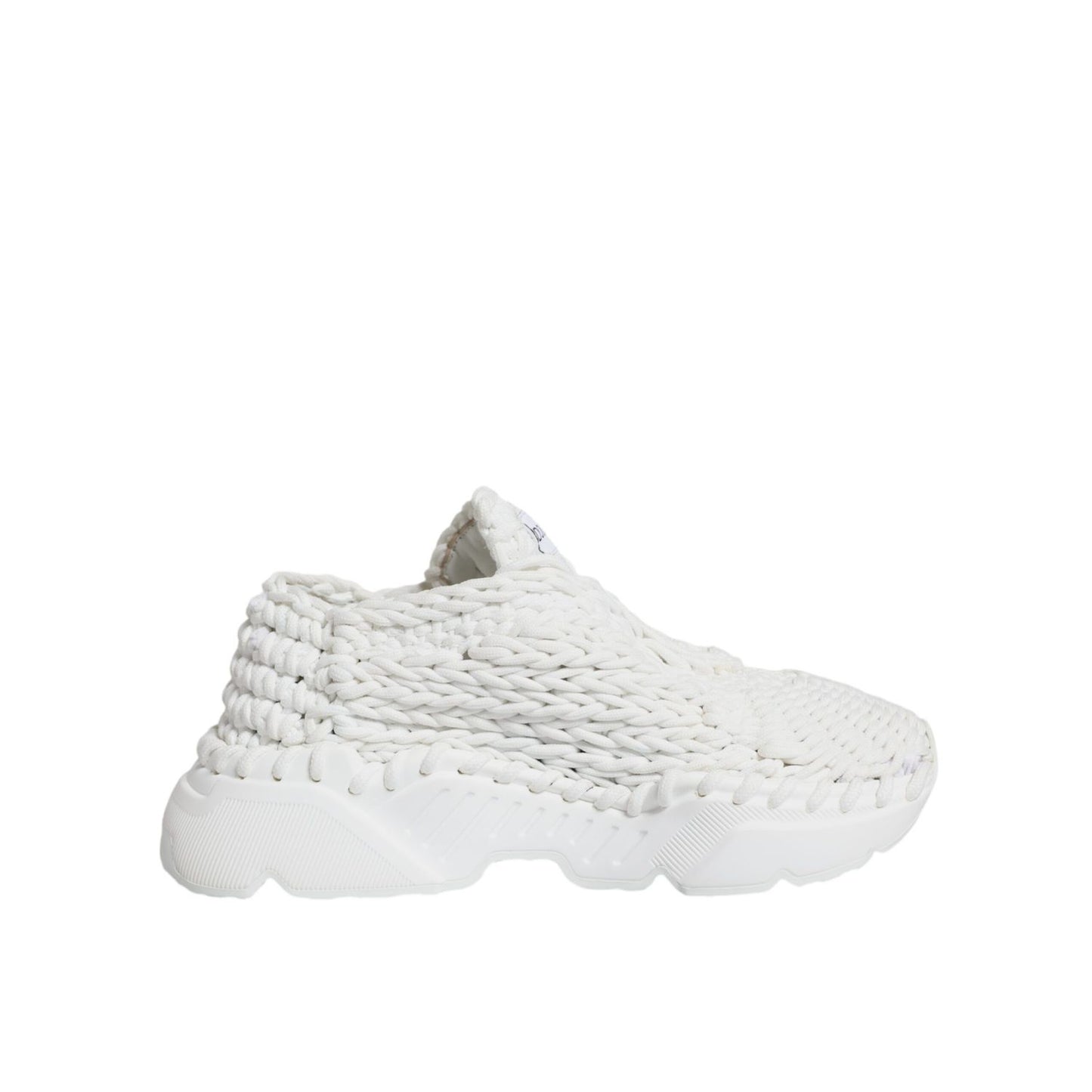 Dolce & Gabbana White Knitted Daymaster Sneakers Shoes