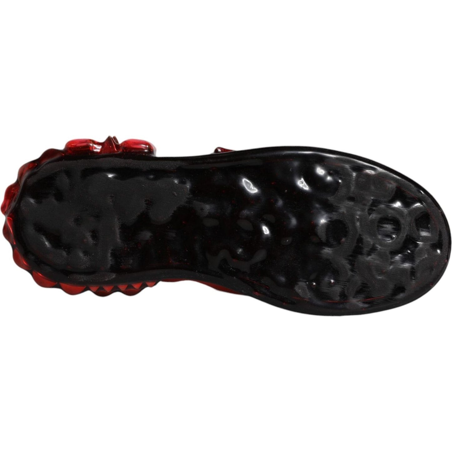 Dolce & Gabbana White Red Crystals Leather Portofino Sneakers Shoes LA10480-35
