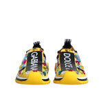 Dolce & Gabbana Yellow Sorrento Crystals Low Top Sneakers Shoes
