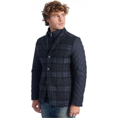 Roberto Pepe Luxury Blue Wool Men's Jacket