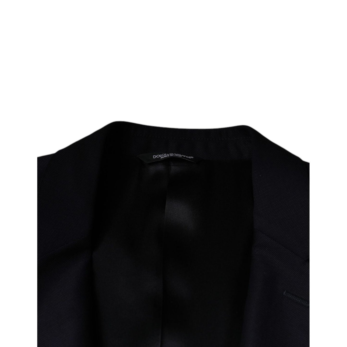 Dolce & Gabbana Dark Blue Wool Single Breasted Dress Coat Blazer