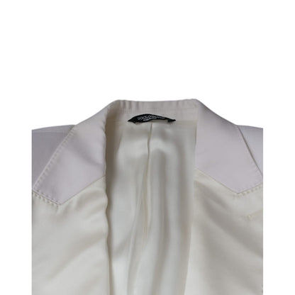 Dolce & Gabbana Off White Wool Single Breasted Dress Blazer