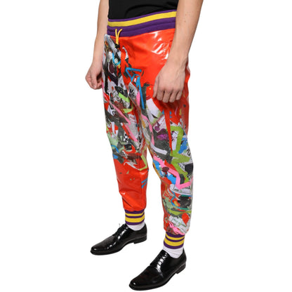 Dolce & Gabbana Multicolor Printed Jogger Sweatpants Pants