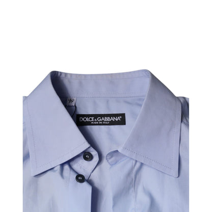 Dolce & Gabbana Light Blue Cotton Men Dress Formal Shirt