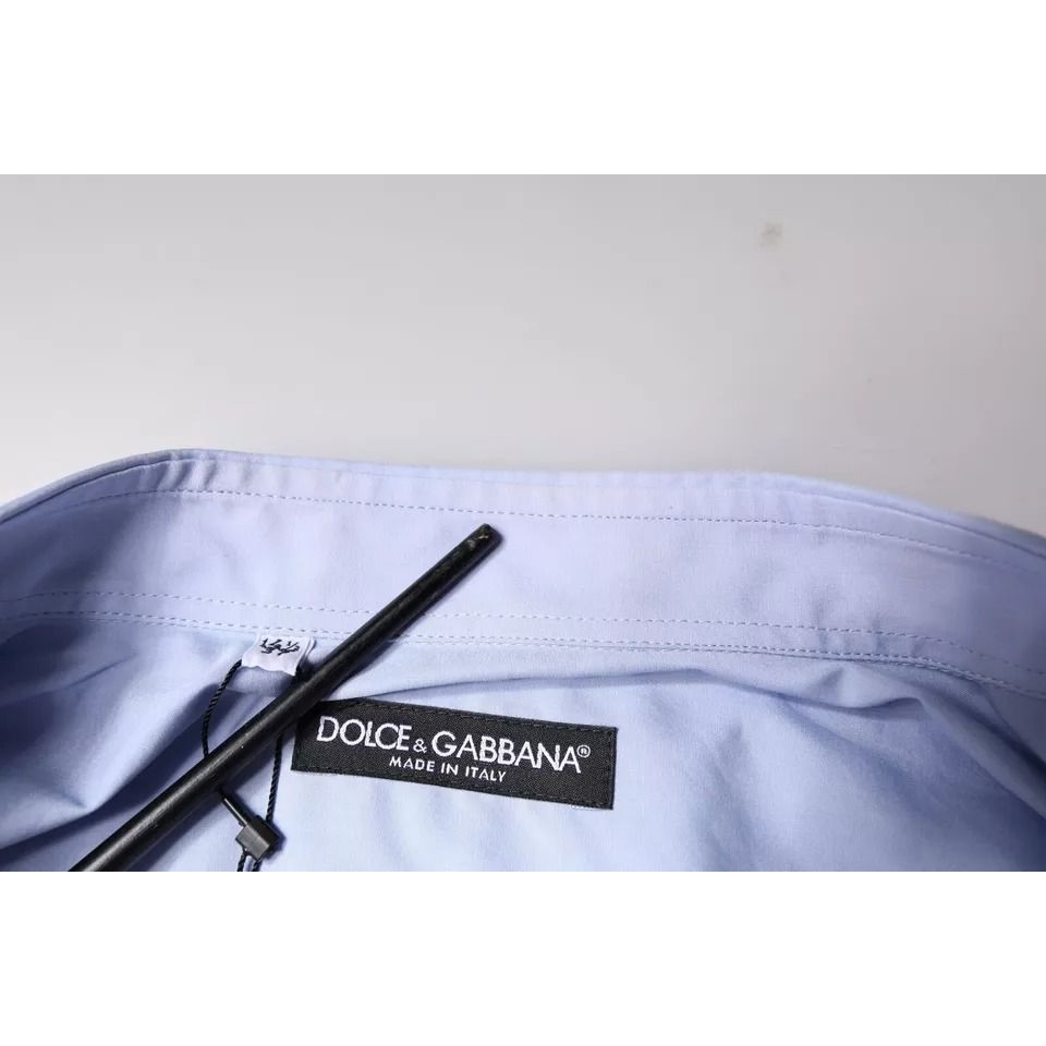 Dolce & Gabbana Light Blue Cotton Men Dress Formal Shirt