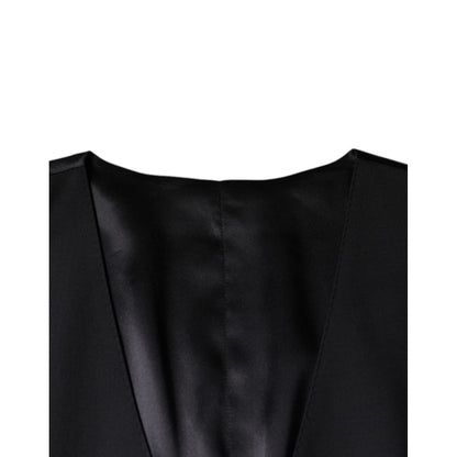 Dolce & Gabbana Black Wool Waistcoat Dress Formal Vest