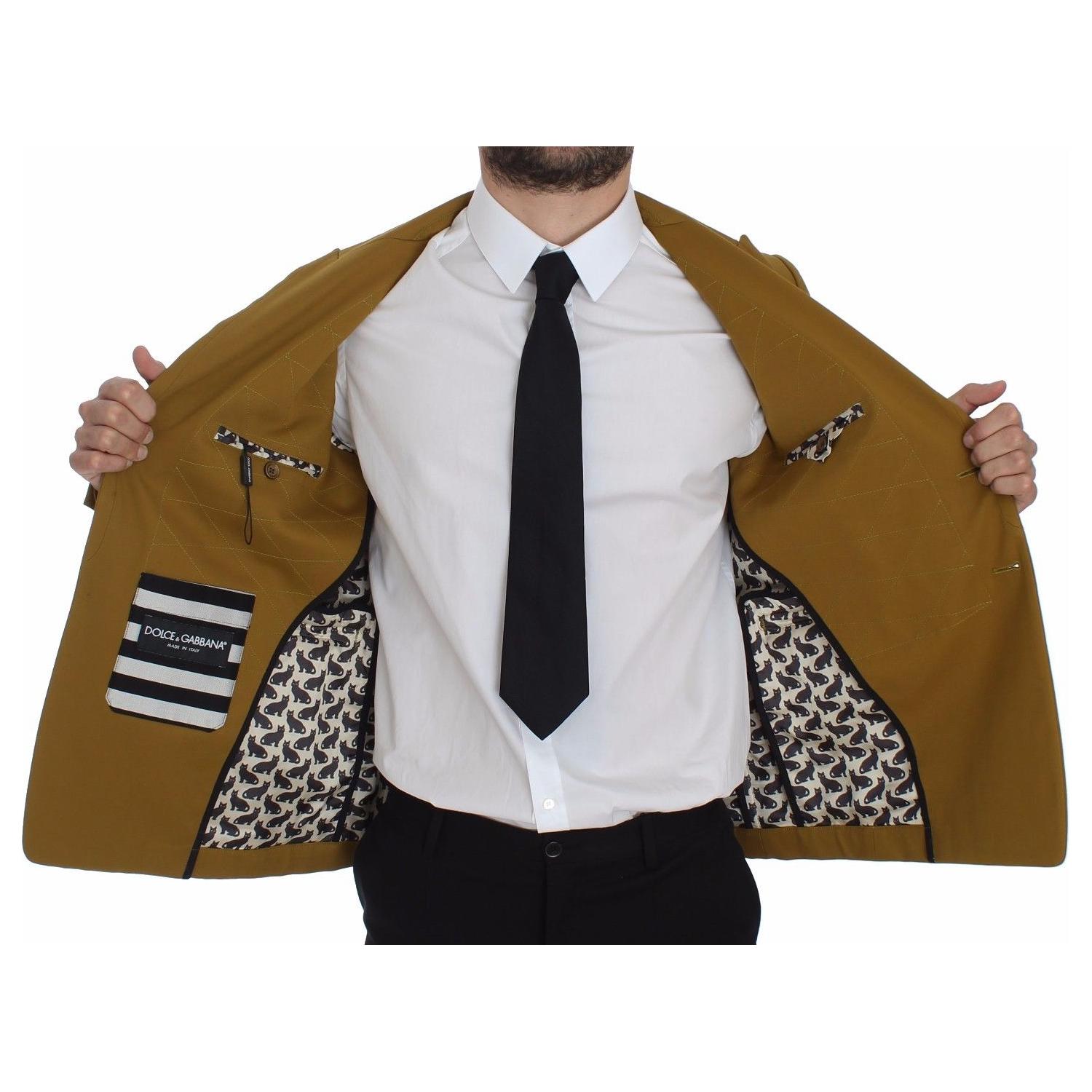 Dolce & Gabbana Yellow Cotton Stretch Blazer