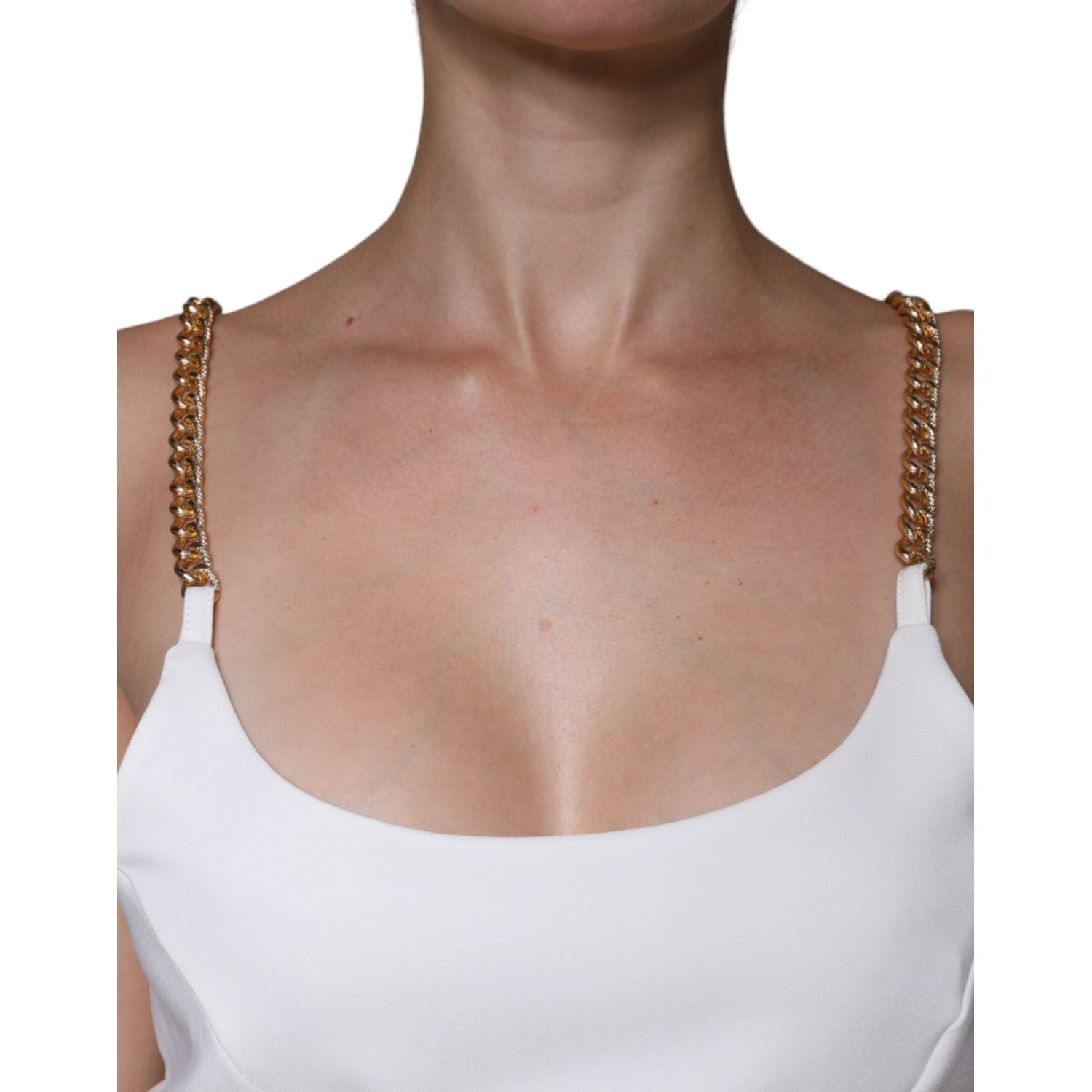 Elisabetta Franchi White Sleeveless Bodycon Sheath Mini Dress