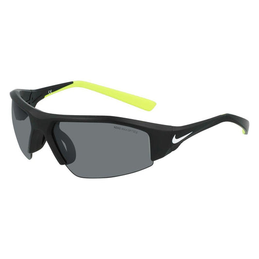 Nike Black Injected Sunglasses, unisex with grey lenses, durable injected frame, sleek black color, 70/11/135 mm dimensions.