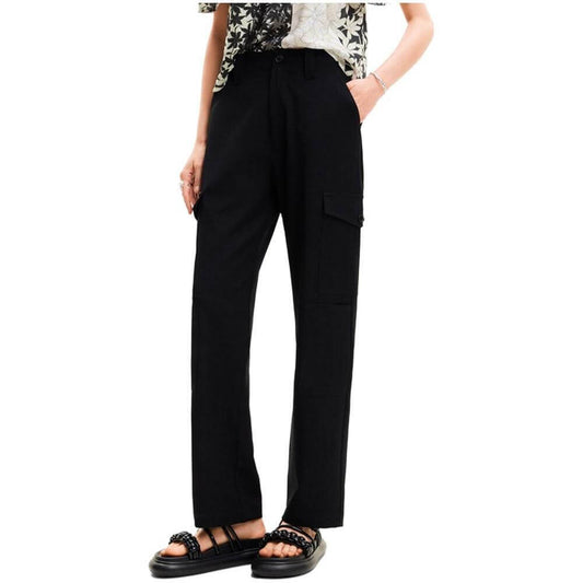 Desigual Black Polyester Cropped Pant DE-13309500009-XL