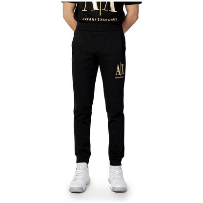 Armani Exchange Black Cotton Joggers Workout Pant
