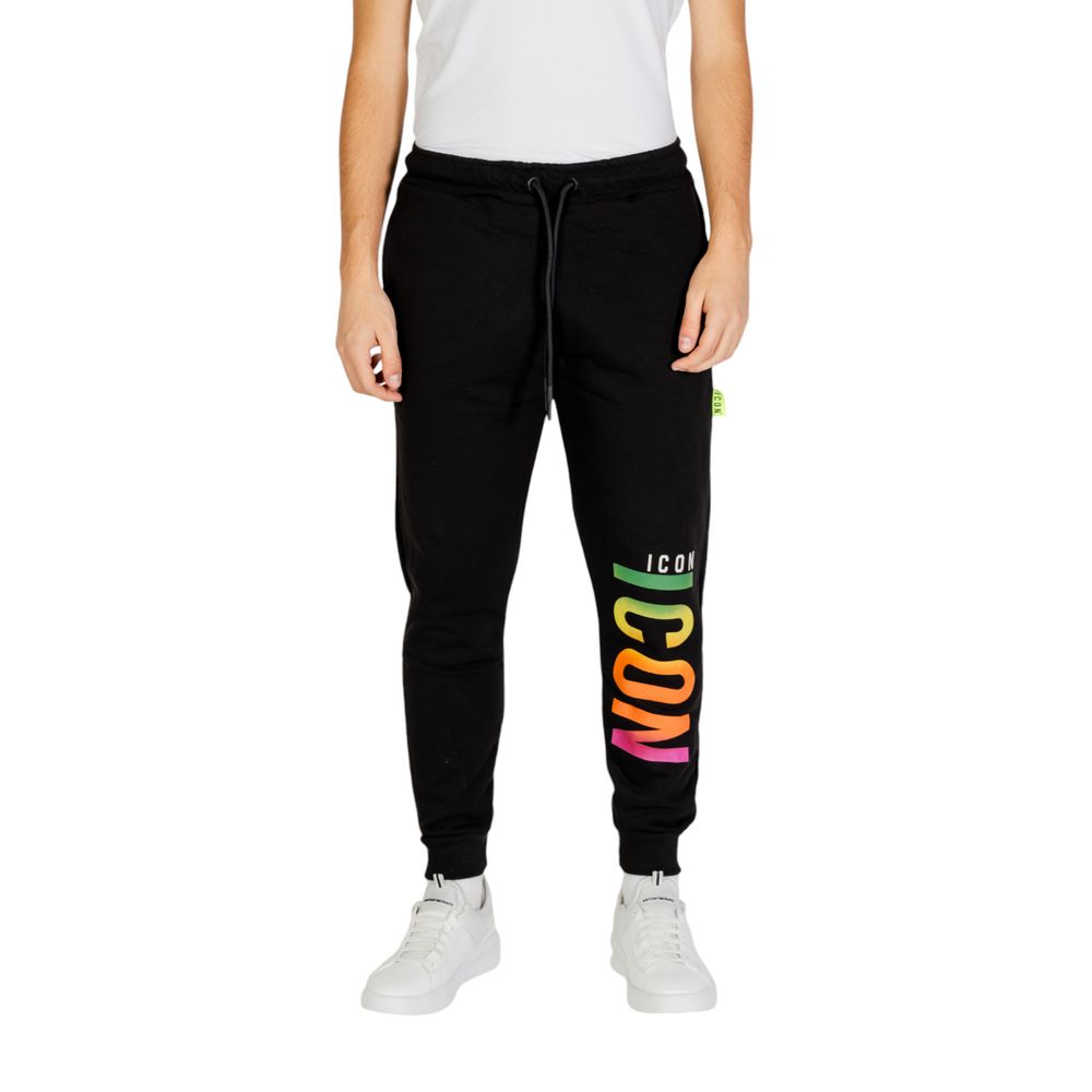 Icon Black Cotton Joggers Workout Pant