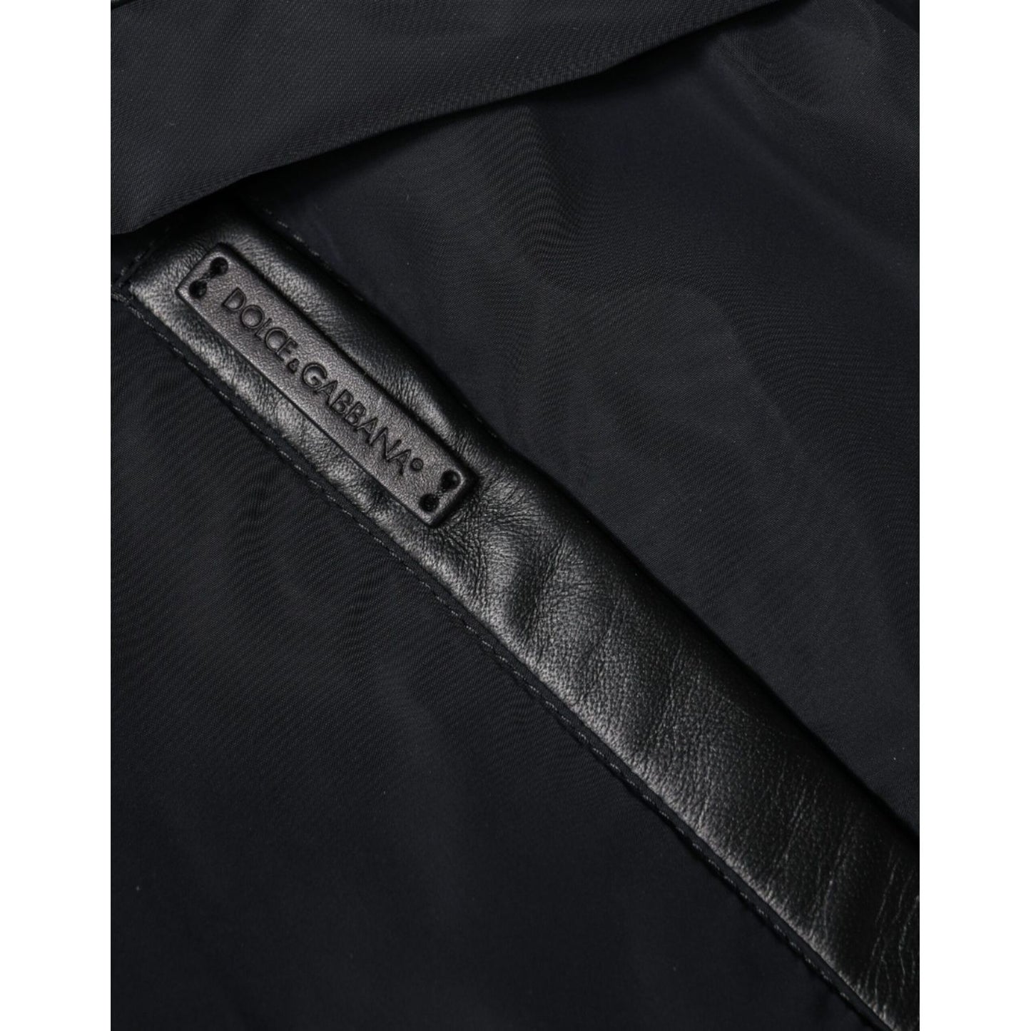 Dolce & Gabbana Black Hooded Full Zip Men Bomber Jacket