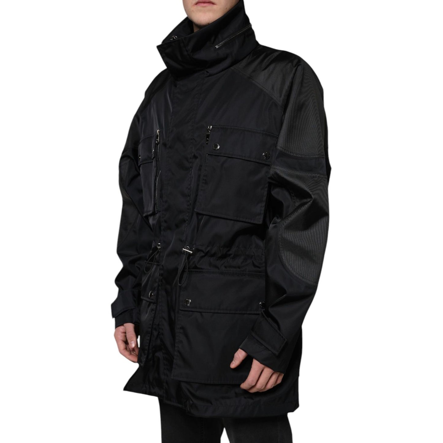 Dolce & Gabbana Black Nylon Winter Men Parka Coat Jacket