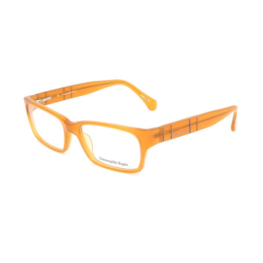 Ermenegildo Zegna Yellow Plastic Frames with rectangular design and temple dimensions 52/17/135mm for unisex fashion.