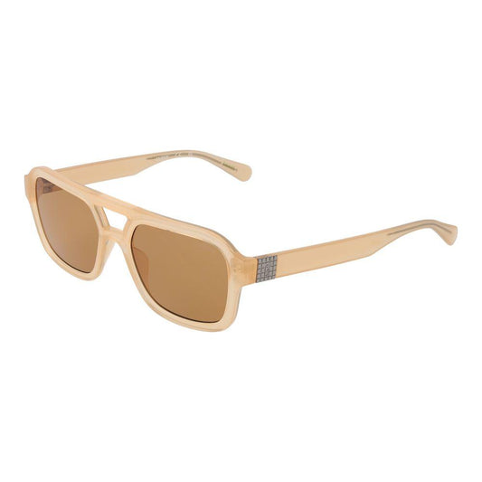 Guess unisex beige aviator sunglasses with full-rim, plastic frame and brown lenses, including branded case, 100% UV protection.