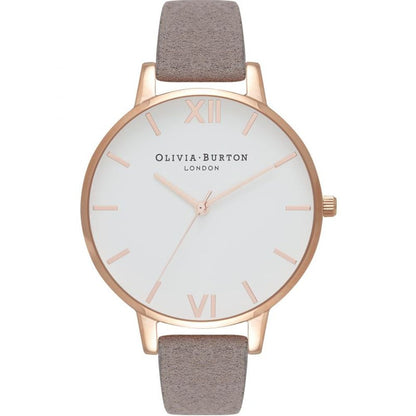 Olivia Burton Gray Artificial Leather Dress Watch