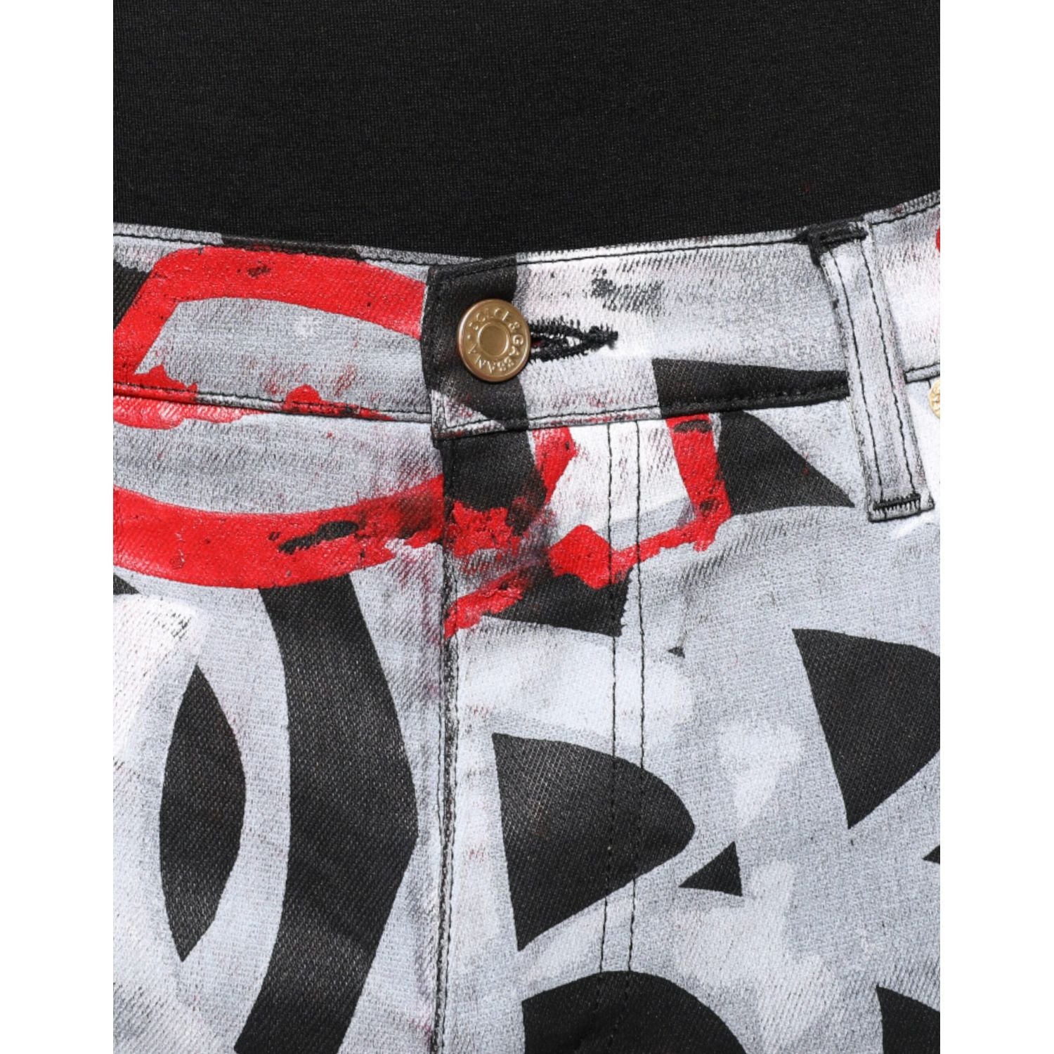 Dolce & Gabbana Multicolor Cotton Monogram Skinny Denim Jeans