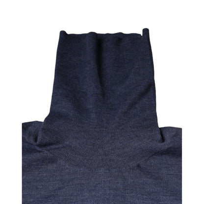 Dolce & Gabbana Purple Blue Long Sleeve Turtleneck Pullover Sweater