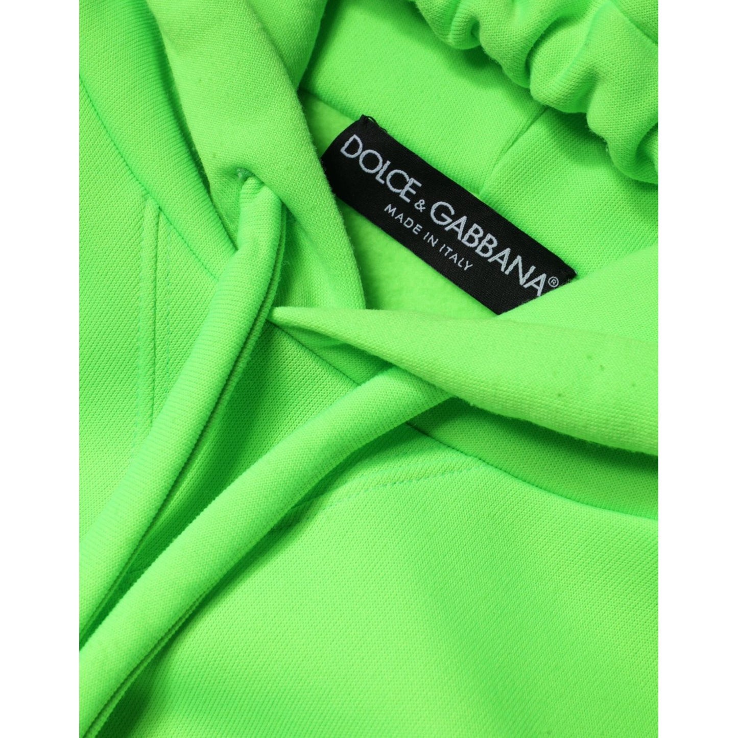 Dolce & Gabbana Green Logo Hooded Pullover Men Sweatshirt Sweater