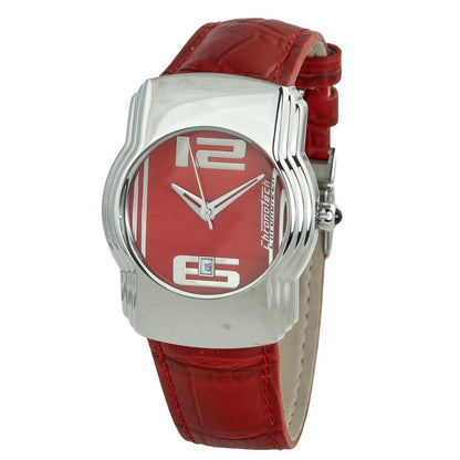 Chronotech Red Leather Dress Watch